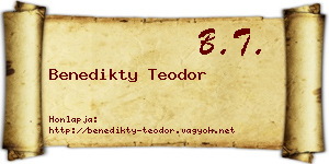 Benedikty Teodor névjegykártya